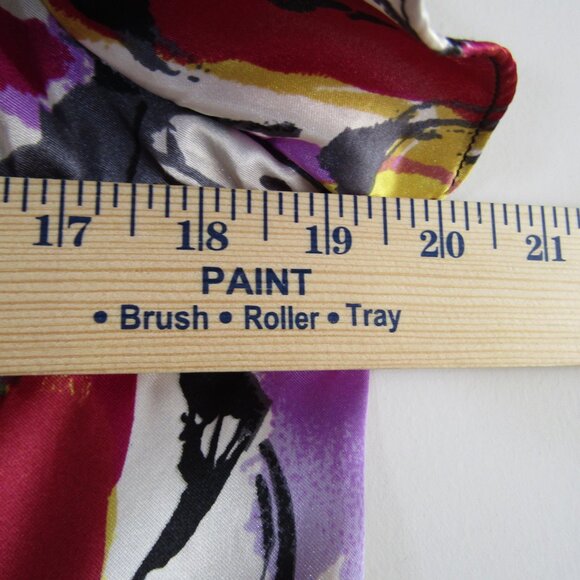 K Jordan Women's Sheath Dress 20W Black Pink Floral Satin Ruffle Business Church - Picture 8 of 11